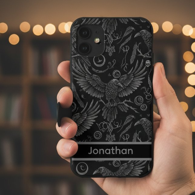 Gothic Raven Dark Academia iPhone 16 Case (Gothic raven phone case)