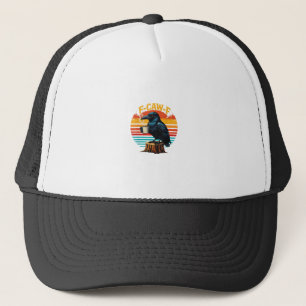 Gothic Raven Funny Halloween F-Caw-F Coffee Crow V Trucker Hat