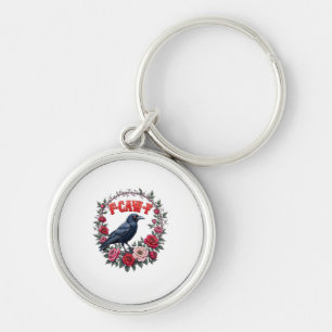 Gothic Raven Funny Halloween F Caw F Vintage Keychain