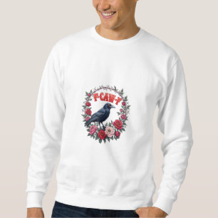 Gothic Raven Funny Halloween F Caw F Vintage Sweatshirt