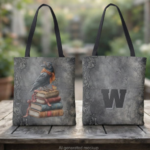 Gothic Raven Library Autumn Seasonal Aesthetic Tote Bag