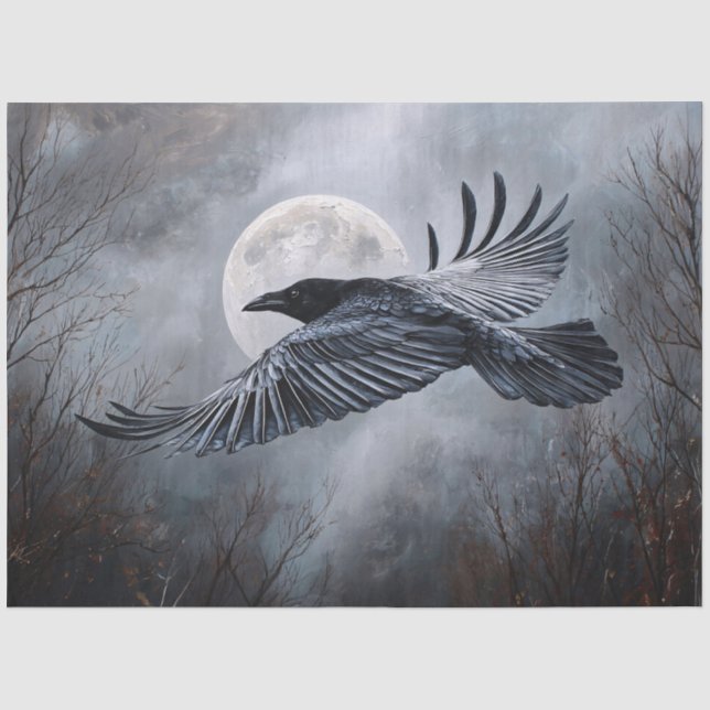 Gothic Raven Tissue Paper for Decoupage (Front)