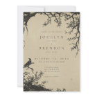 Gothic Raven Tree Engraving Black Tan Wedding