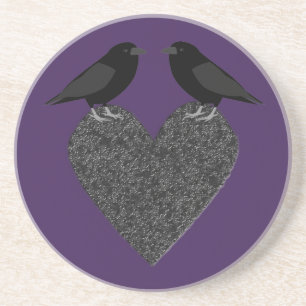 Gothic Ravens and Black Heart Coaster