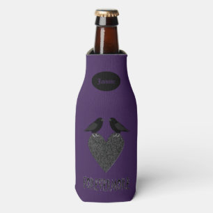 Gothic Ravens and Black Heart Custom Bottle Cooler
