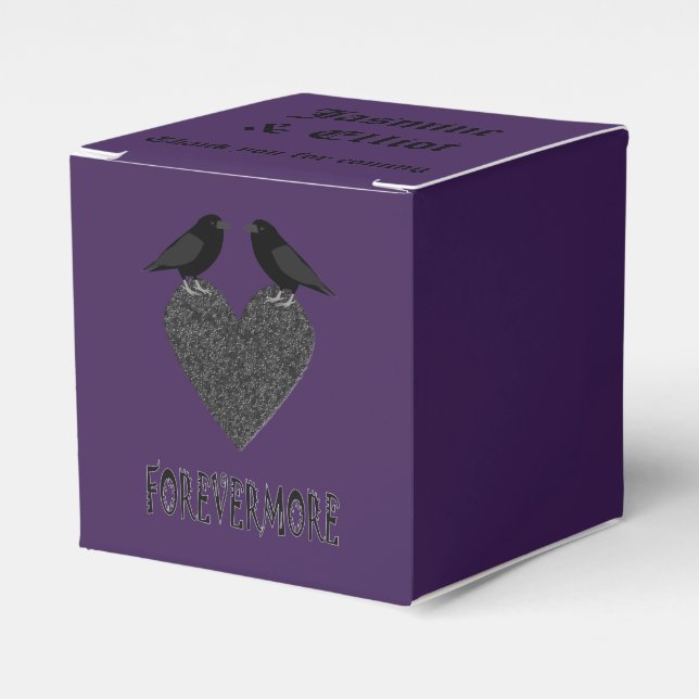 Gothic Ravens and Black Heart Custom Favor Box (Front Side)