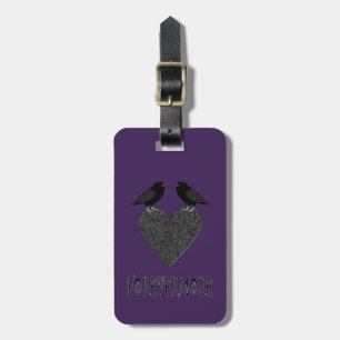 Gothic Ravens and Black Heart Custom Luggage Tag