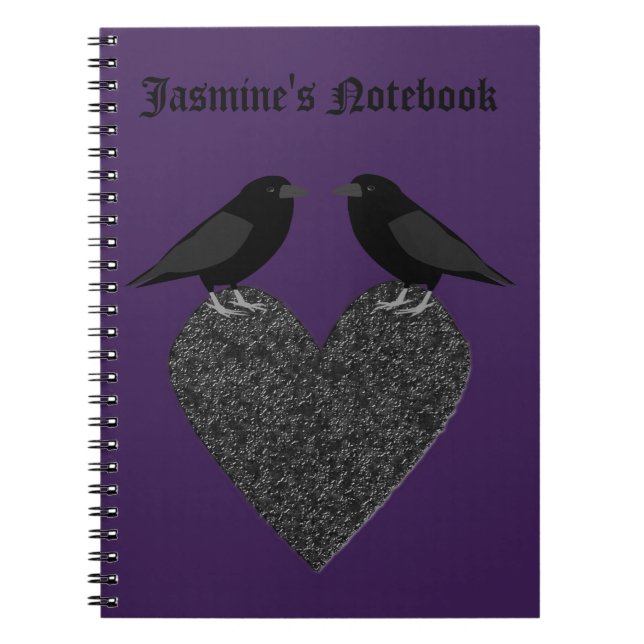 Gothic Ravens and Black Heart Custom Notebook (Front)