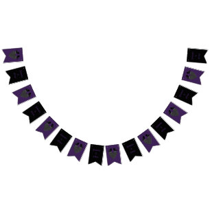 Gothic Ravens and Black Heart Custom Wedding Bunting Flags