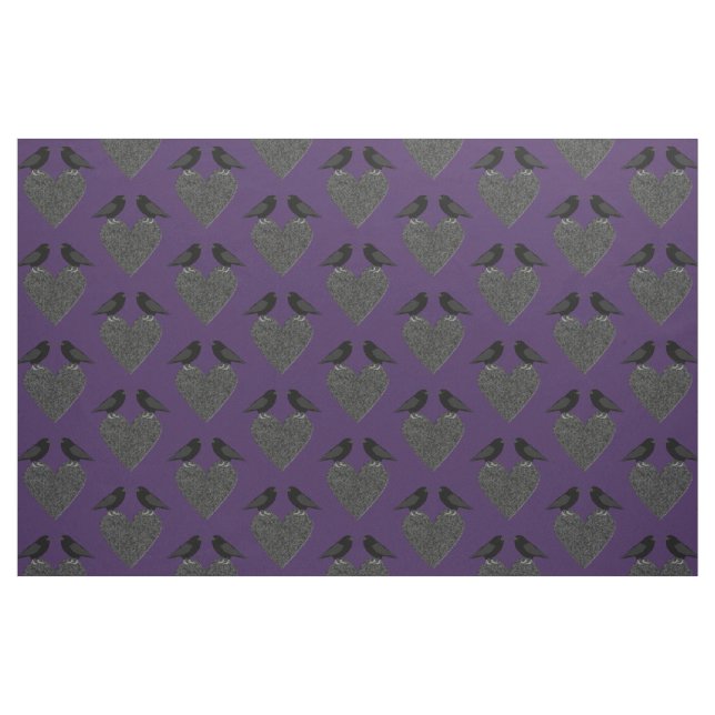 Gothic Ravens and Black Heart Fabric (Fat Quarter)