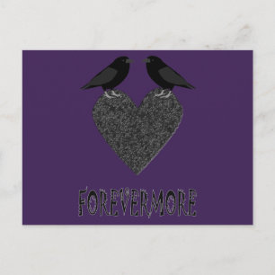 Gothic Ravens and Black Heart Postcard