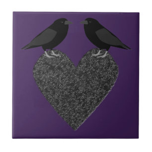 Gothic Ravens and Black Heart Tile