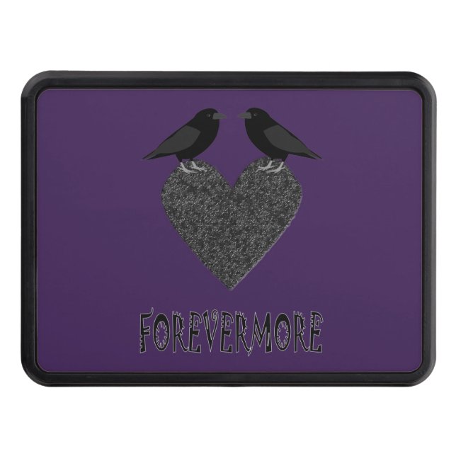 Gothic Ravens and Black Heart Trailer Hitch Cover (Front)