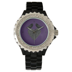 Gothic Ravens and Black Heart Watch
