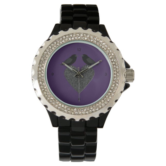 Gothic Ravens and Black Heart Watch (Front)