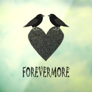Gothic Ravens and Black Heart Window Cling