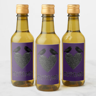 Gothic Ravens and Black Heart Wine Label