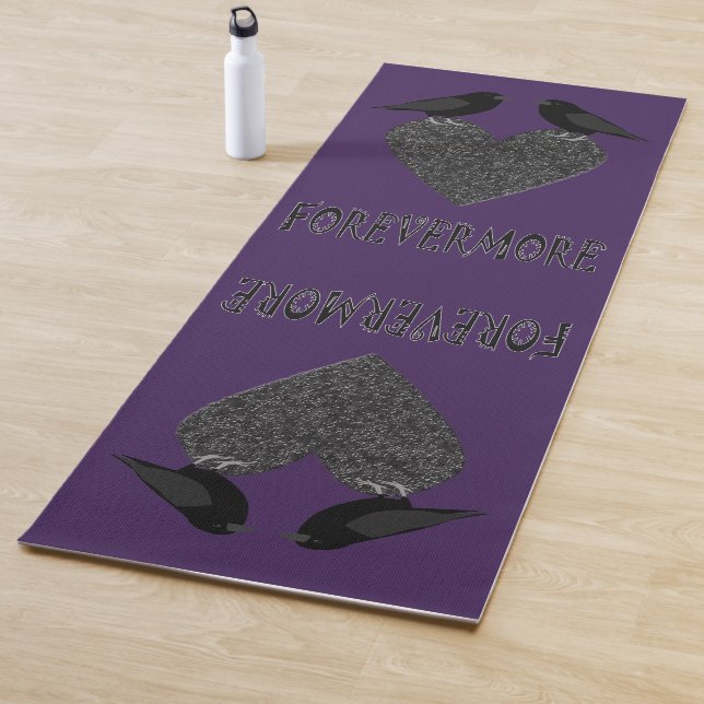 Gothic Ravens and Black Heart Yoga Mat (In Situ)