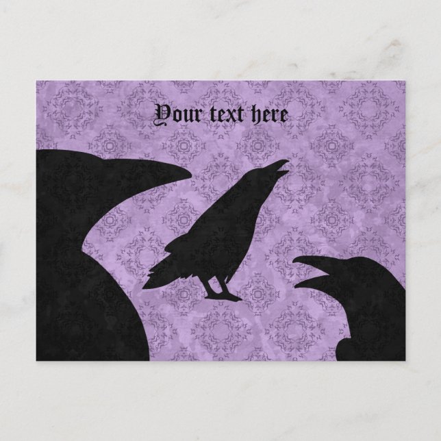 Gothic ravens black and purple postcard (Front)