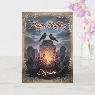 Gothic Raven's Requiem: Twilitght Birthday Wishes Card