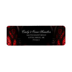 Gothic Red & Black Cathedral Return Address
