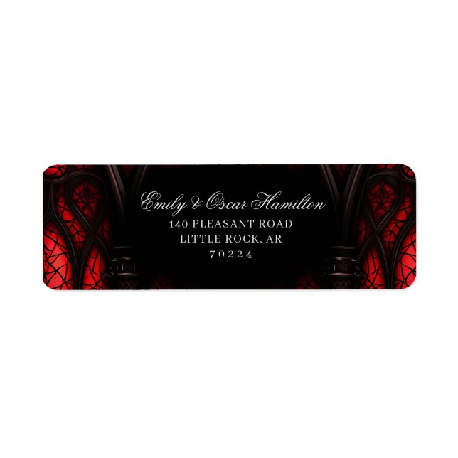 Gothic Red & Black Cathedral Return Address (Front)