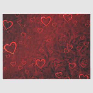 Gothic Red Black Hearts Background Decoupage Tissue Paper