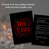 Gothic Red & Black Wedding Vow Letter – his Vows