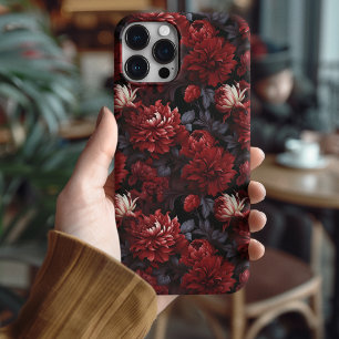 Gothic Red Chrysanthemum Dark Floral iPhone 16 Pro Case