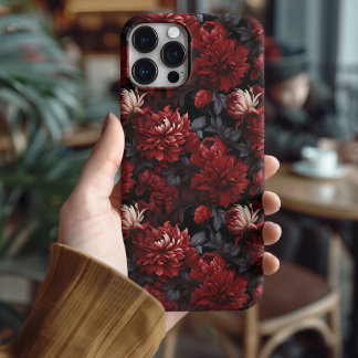 Gothic Red Chrysanthemum Dark Floral iPhone 16 Pro Case