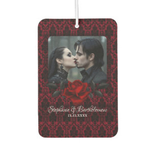 Gothic Red Damask Rose Personalized Air Freshener