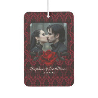 Gothic Red Damask Rose Personalized Air Freshener