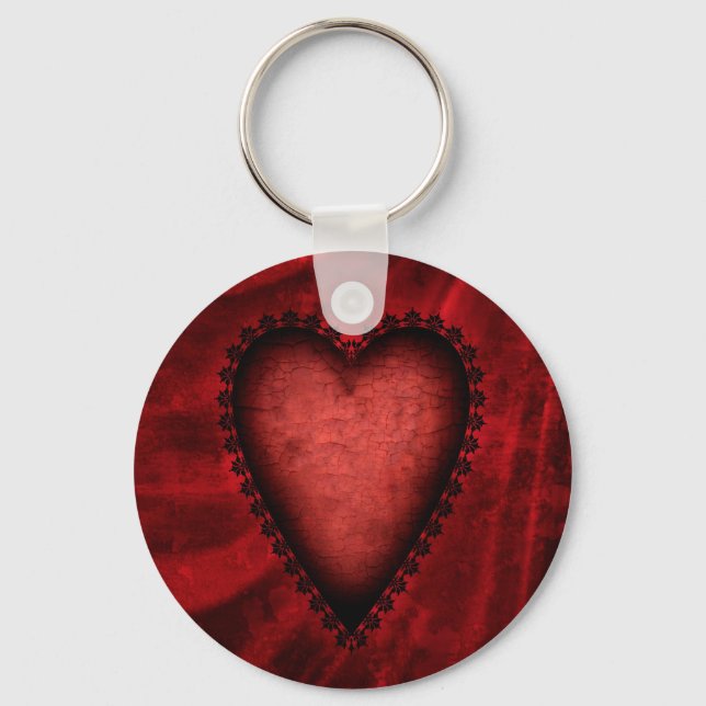 Gothic Red Heart Keychain (Front)