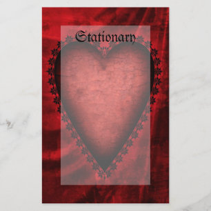 Gothic Red Heart Stationery