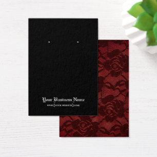 Gothic Red Lace Earring Display Card