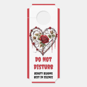Gothic Red Rose Heart Vine Artwork Door Hanger