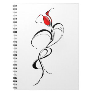Gothic Red Rose Lady Surreal Tribal Tattoo Art Notebook