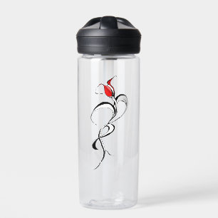 Gothic Red Rose Lady Surreal Tribal Tattoo Art Water Bottle