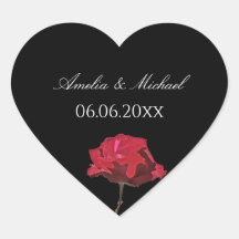 Gothic Red Rose on Black Wedding