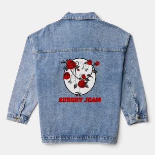 Gothic Red Roses Denim Jacket