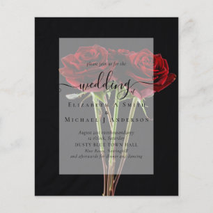 Gothic Red Roses Goth Wedding Invite Flyer