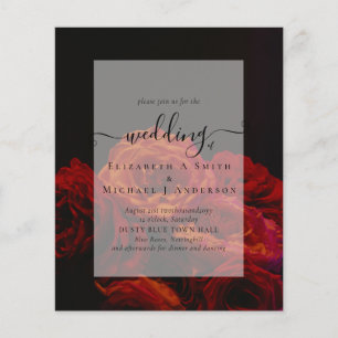 Gothic Red Roses Goth Wedding Invite Flyer