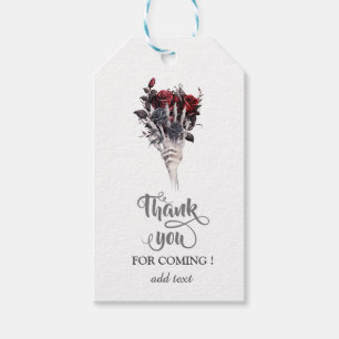 Gothic Red Roses Skeleton Gift Tags