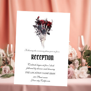 Gothic Red Roses Skeleton Invitation