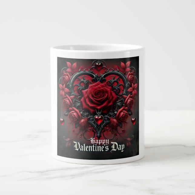 Gothic red roses Valentine's day Large Coffee Mug (Front)