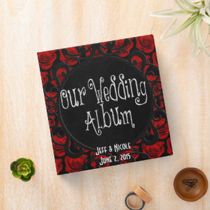 Gothic Red Roses Victorian Wedding Photo Album Binder