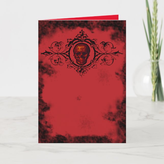 Gothic Red Skull Card (Front)