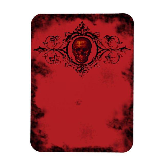 Gothic Red Skull Magnet (Vertical)