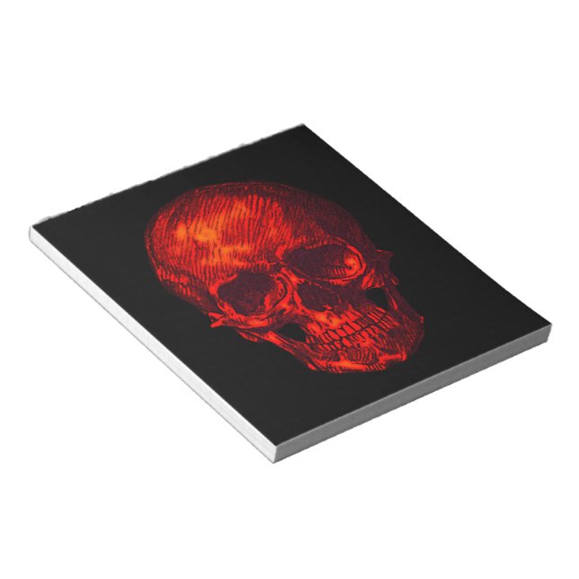 Gothic Red Skull Notepad (Angled)