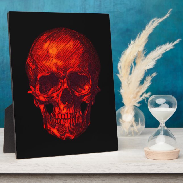 Gothic Red Skull Plaque (Side)